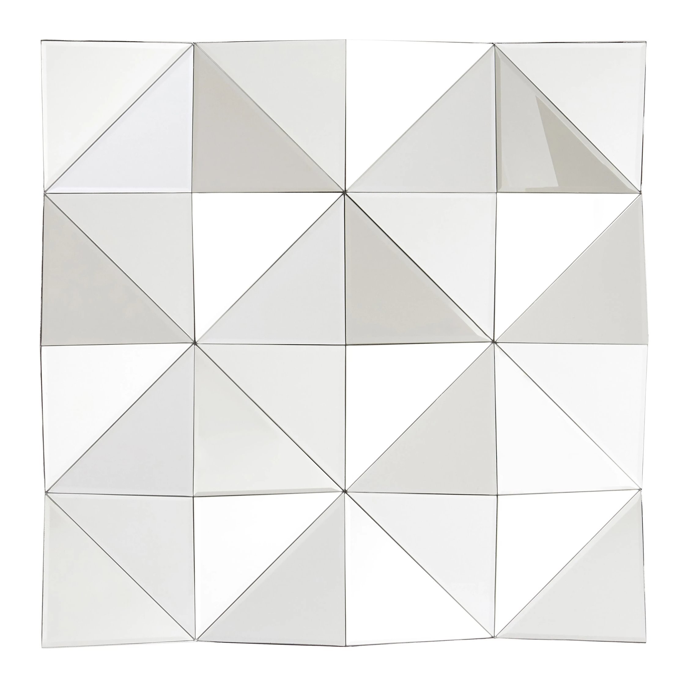 Orsina Lidia Geometric Square Shaped Wall Mirror – Silver