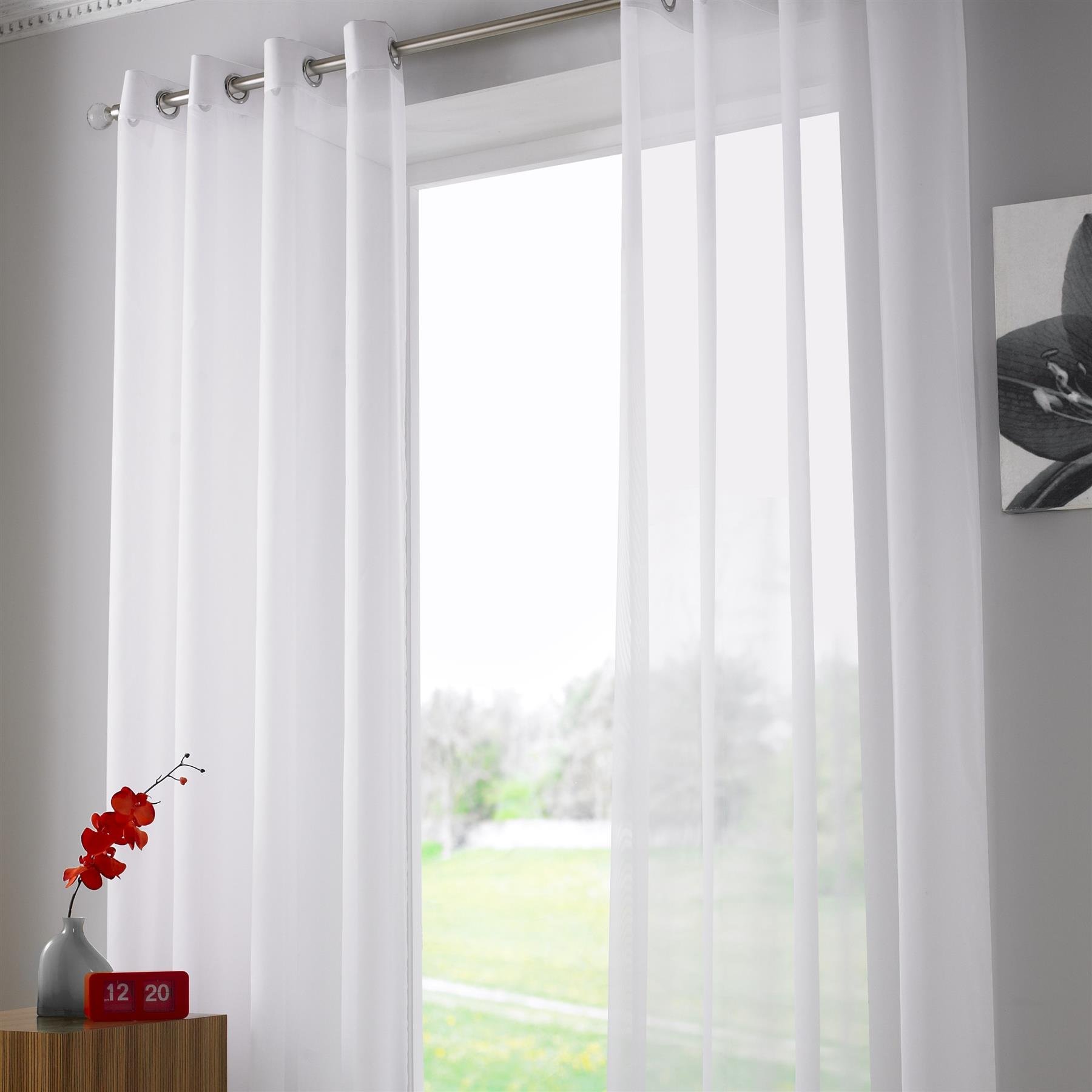 Luxury Living Voile Eyelet Panel Pair 150cm x 183cm - White