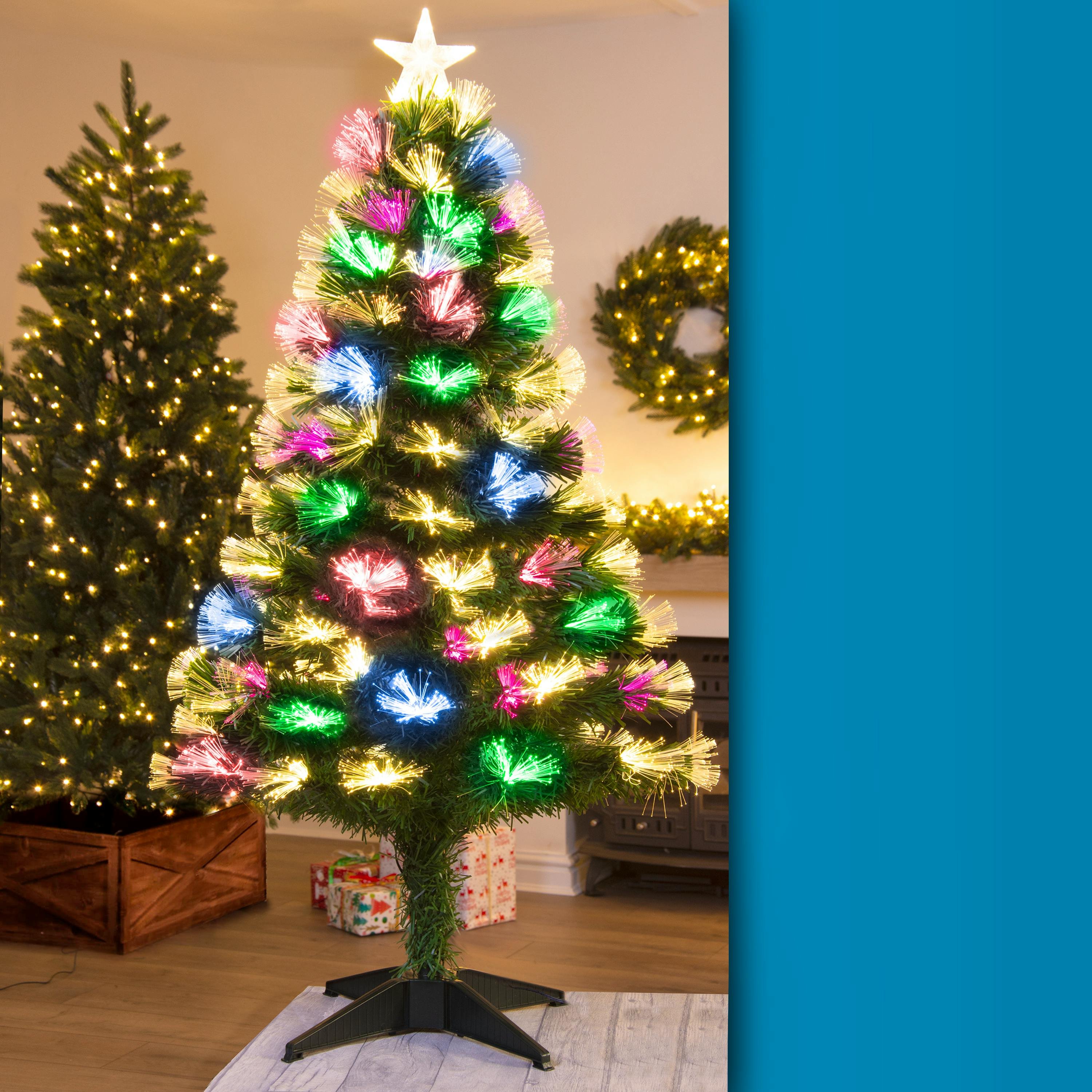 Christmas Tree World 4ft Vesuvius Fir Fibre Optic Christmas Tree