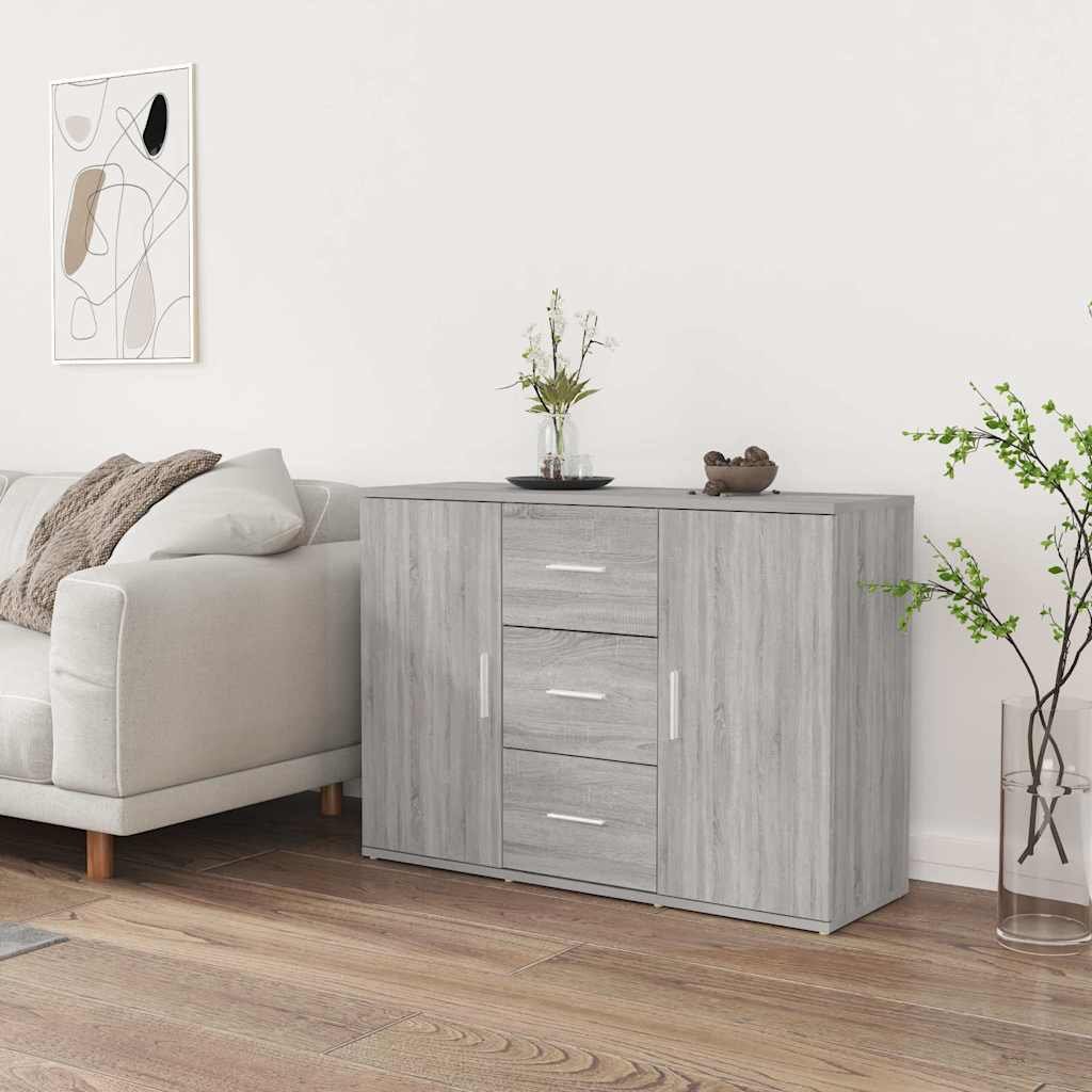 Walplus Engineered Wood Sideboard - Grey Sonoma - 91 x 29.5 x 65 cm