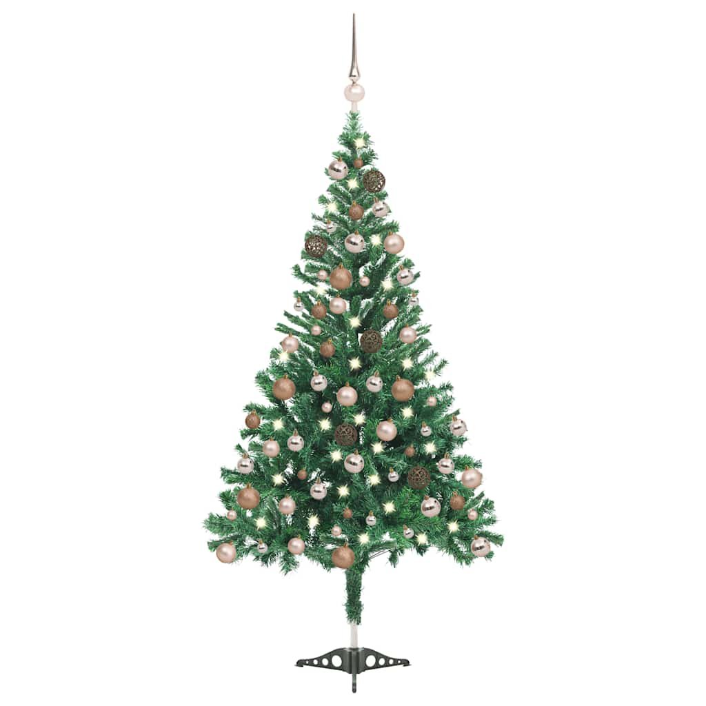 Walplus 150 LED Lights Pre-lit Artificial Christmas Tree - Green - 180 cm