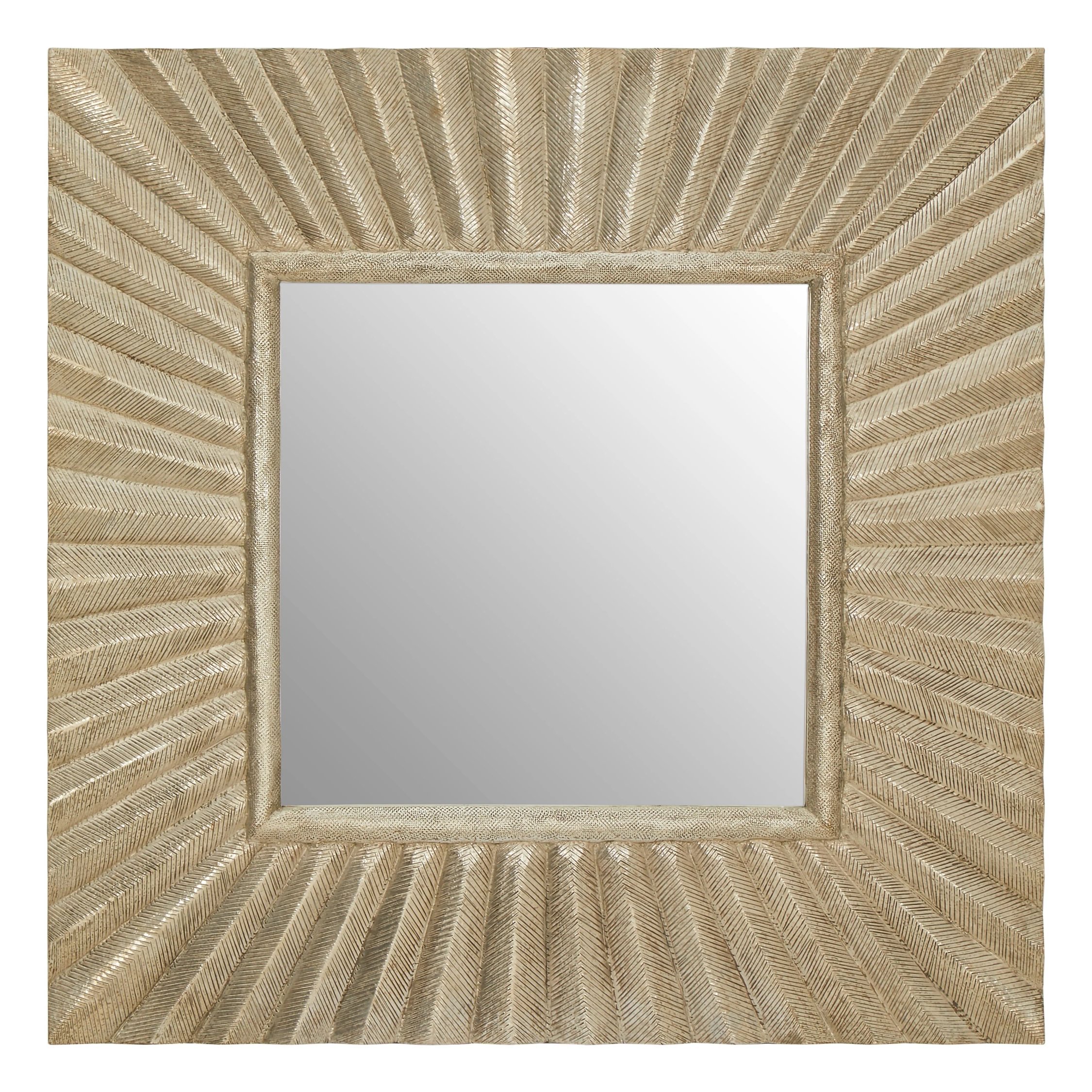 Orsina Fusion Square Wall Mirror with Textured Frame – Silver