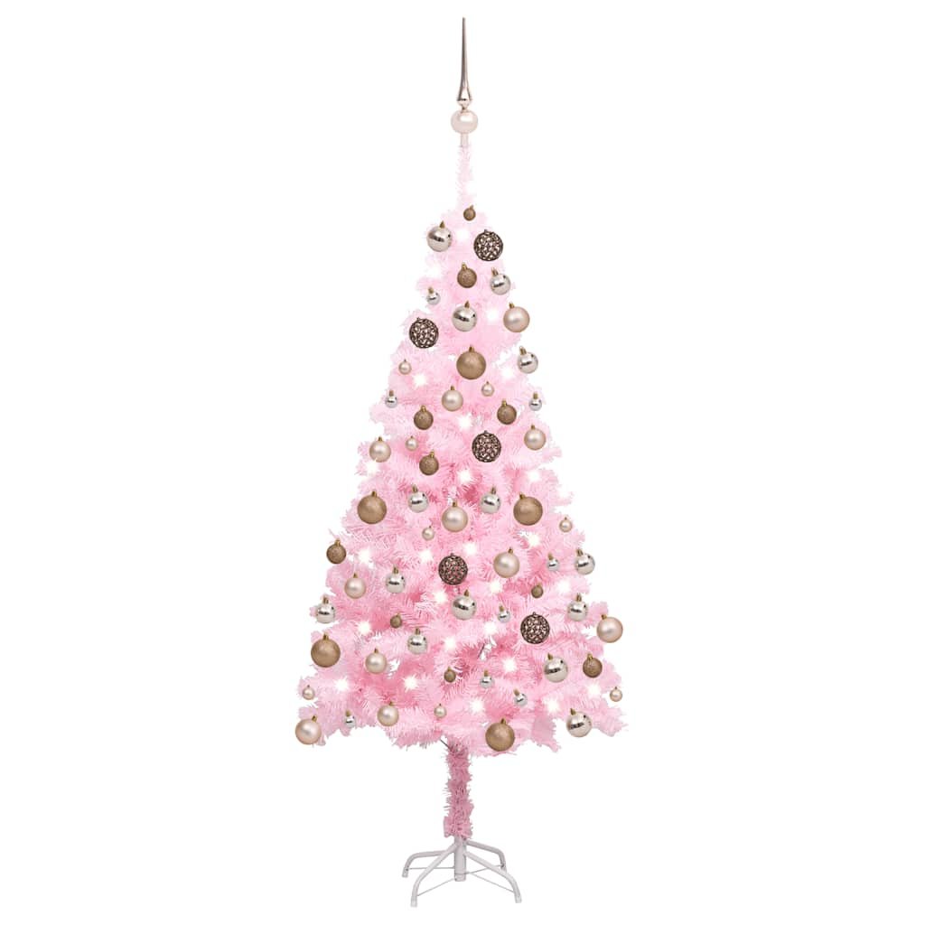 Walplus 150 LED Lights Pre-lit Artificial Christmas Tree - Pink - 150 cm