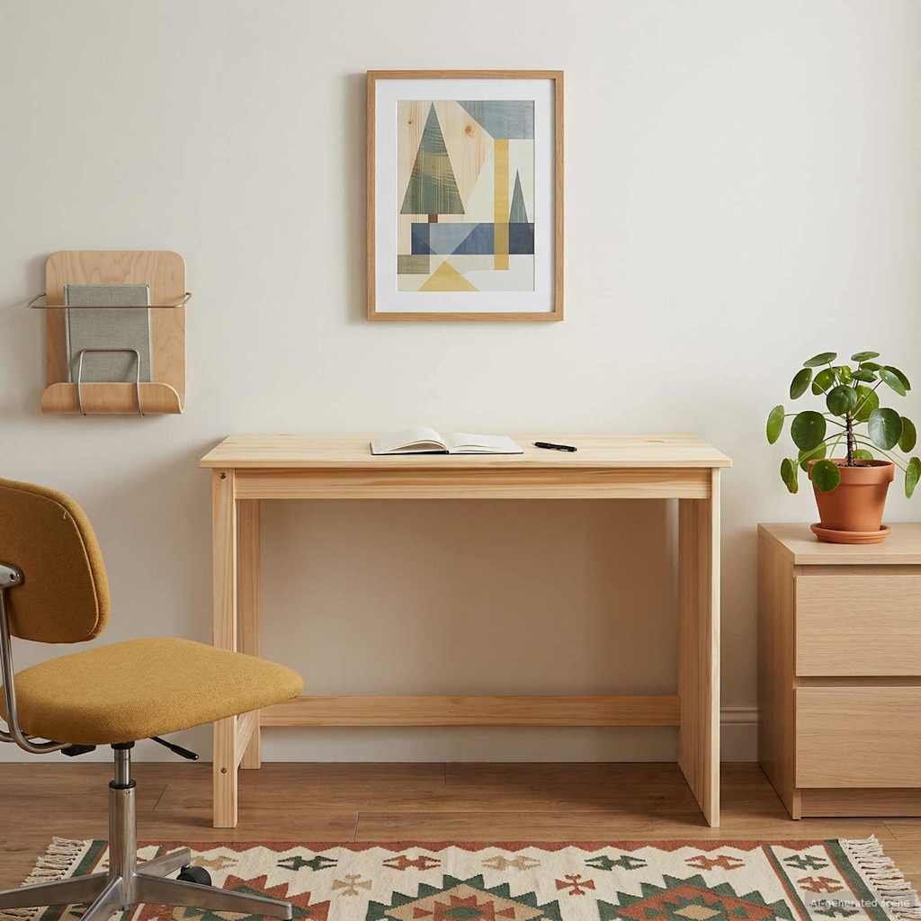 Walplus Solid Pine Desk - Brown - 112 x 50 x 75 cm