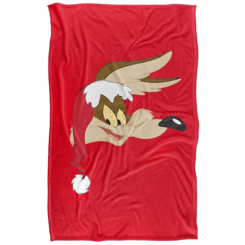 Looney Tunes Wile E Coyote Santa Hat Soft Touch Blanket - 147cm x 91cm