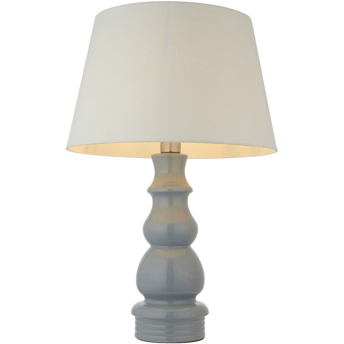 Loops Direct 45cm LED E27 Ceramic Table Lamp - Blue Grey