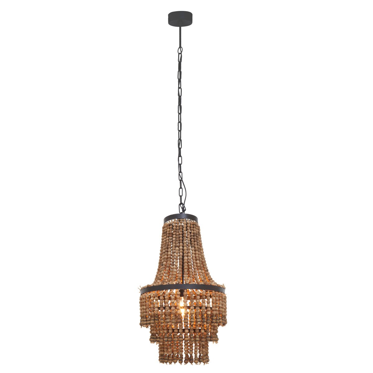 Orsina Lapiz Wooden Bead Chandelier - Black And Brown