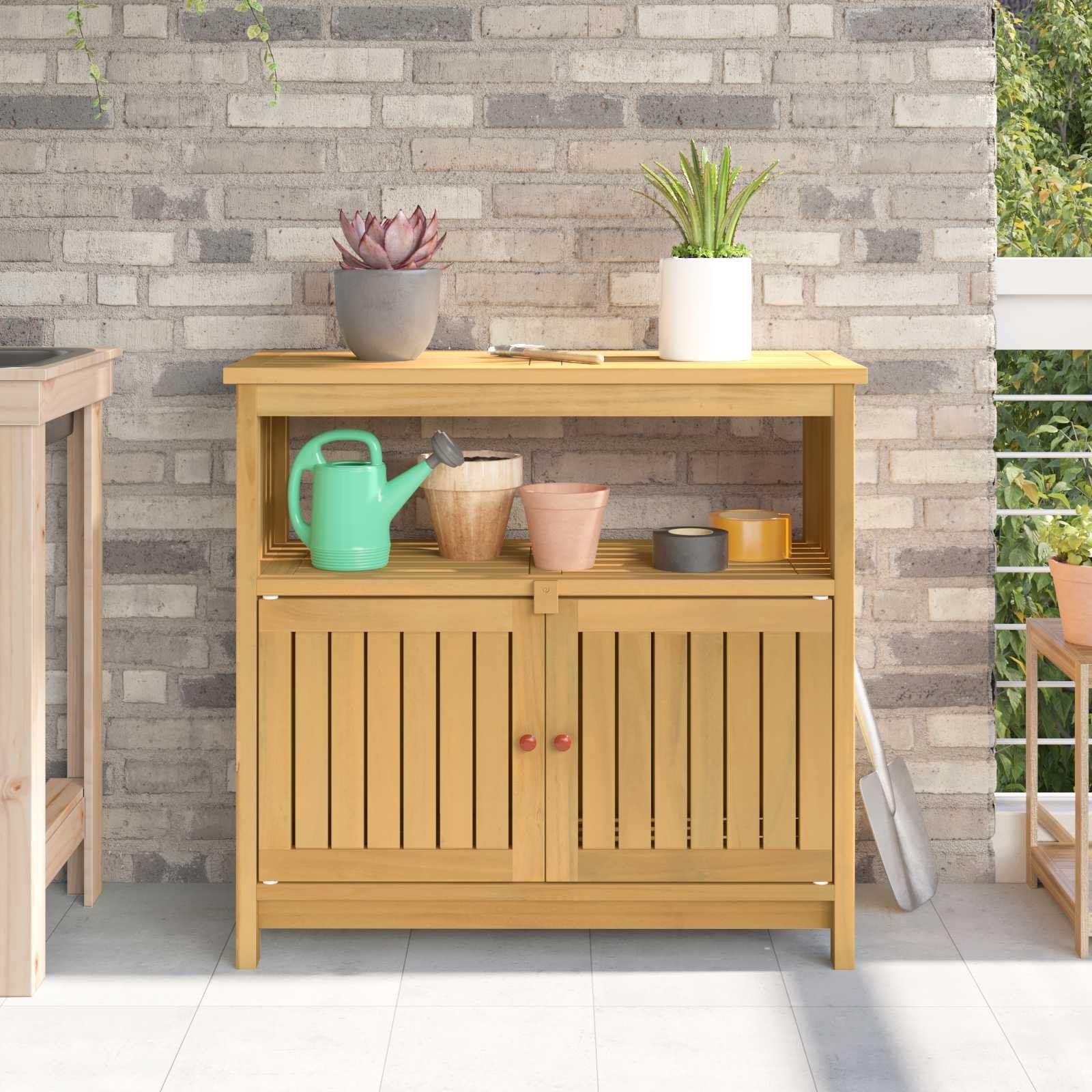 Walplus Solid Wood Console Table Open Shelf - Light Wood - 80 x 35 x 75 cm