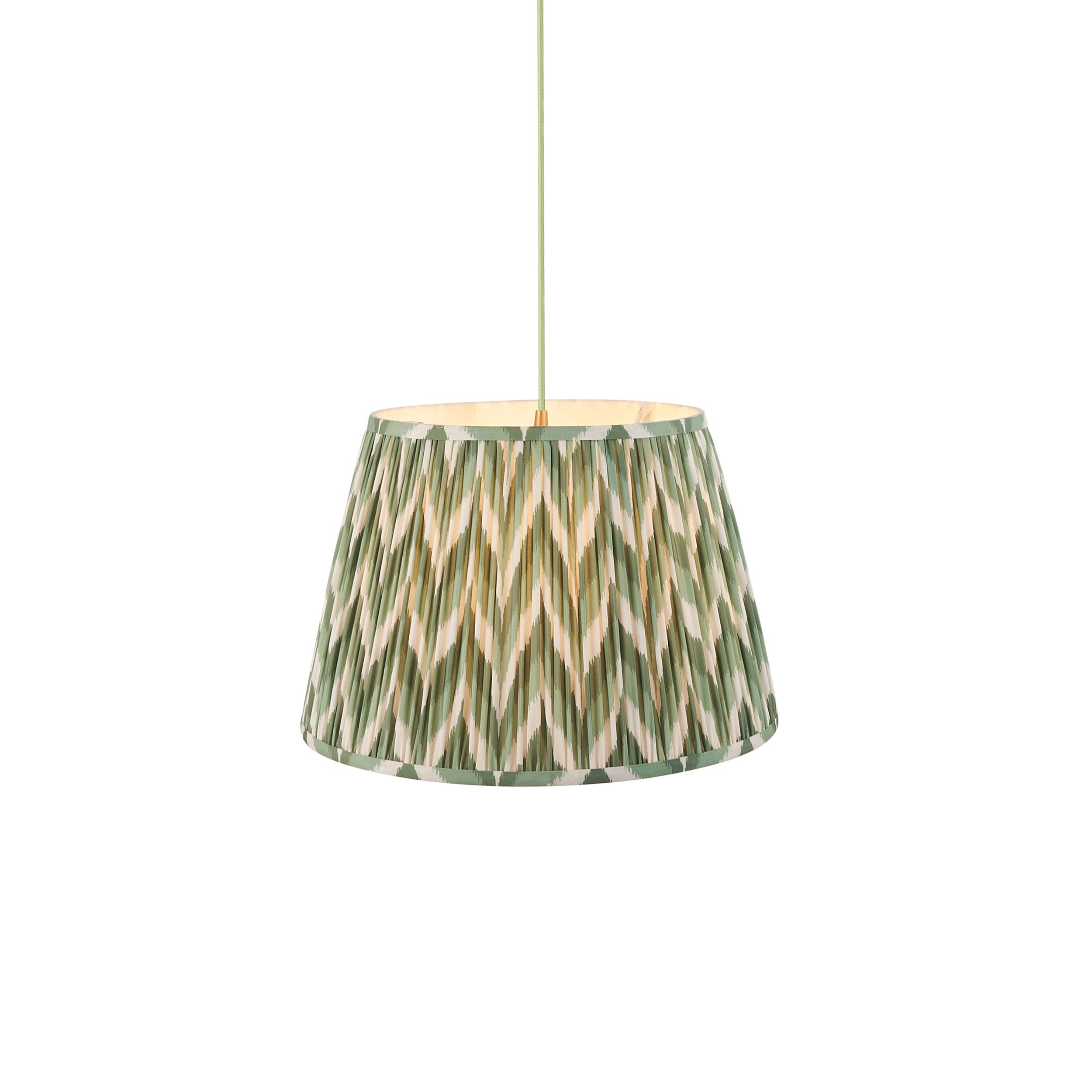 Loops Direct Steel and Fabric LED Pendant Light - Cotswold Green