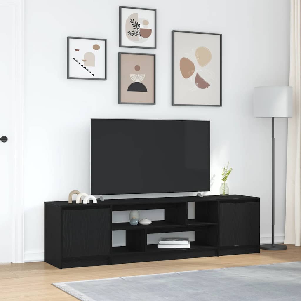Walplus Engineered Wood TV Cabinet - Dark Oak - 188.5 x 41 x 50 cm