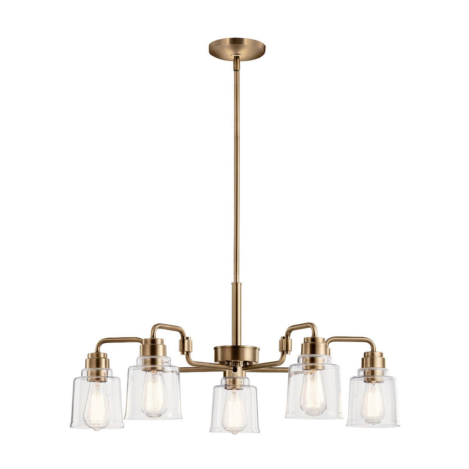 Elstead Kichler 5 Arm Pendant Light - Weathered brass