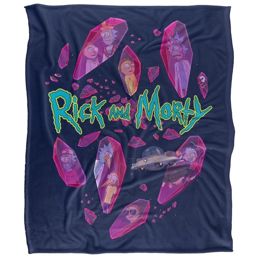 Rick And Morty Death Crystal Futures Soft Touch Blanket - 152cm x 127cm