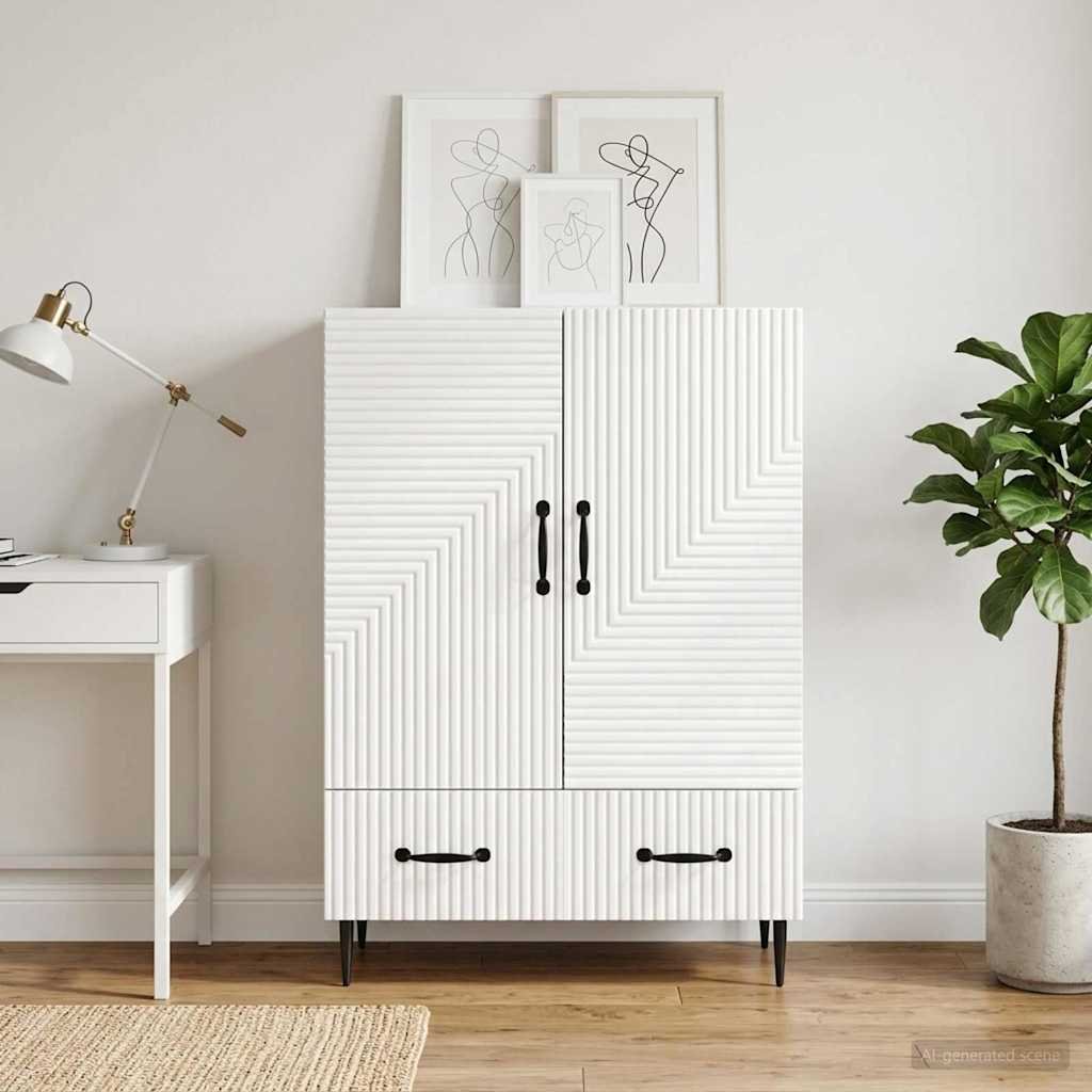 Walplus 1 Drawer Sideboard Engineered Wood - White - 66 x 34.5 x 95 cm