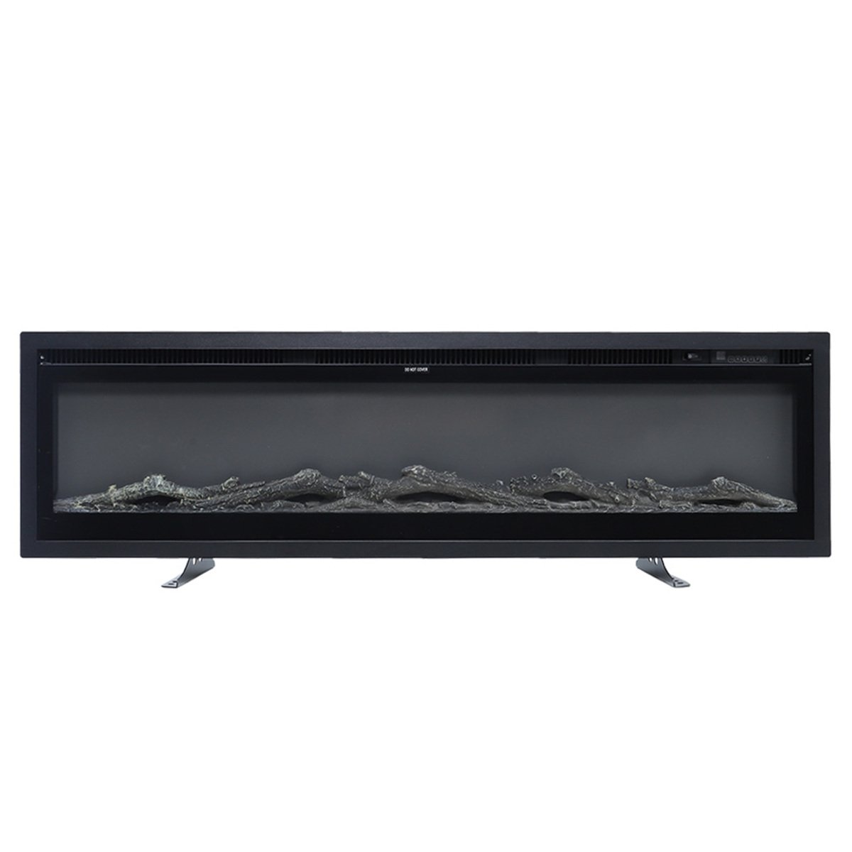 Living and Home Electric Fireplace with Remote Control - 152.4x14.2cm - Black