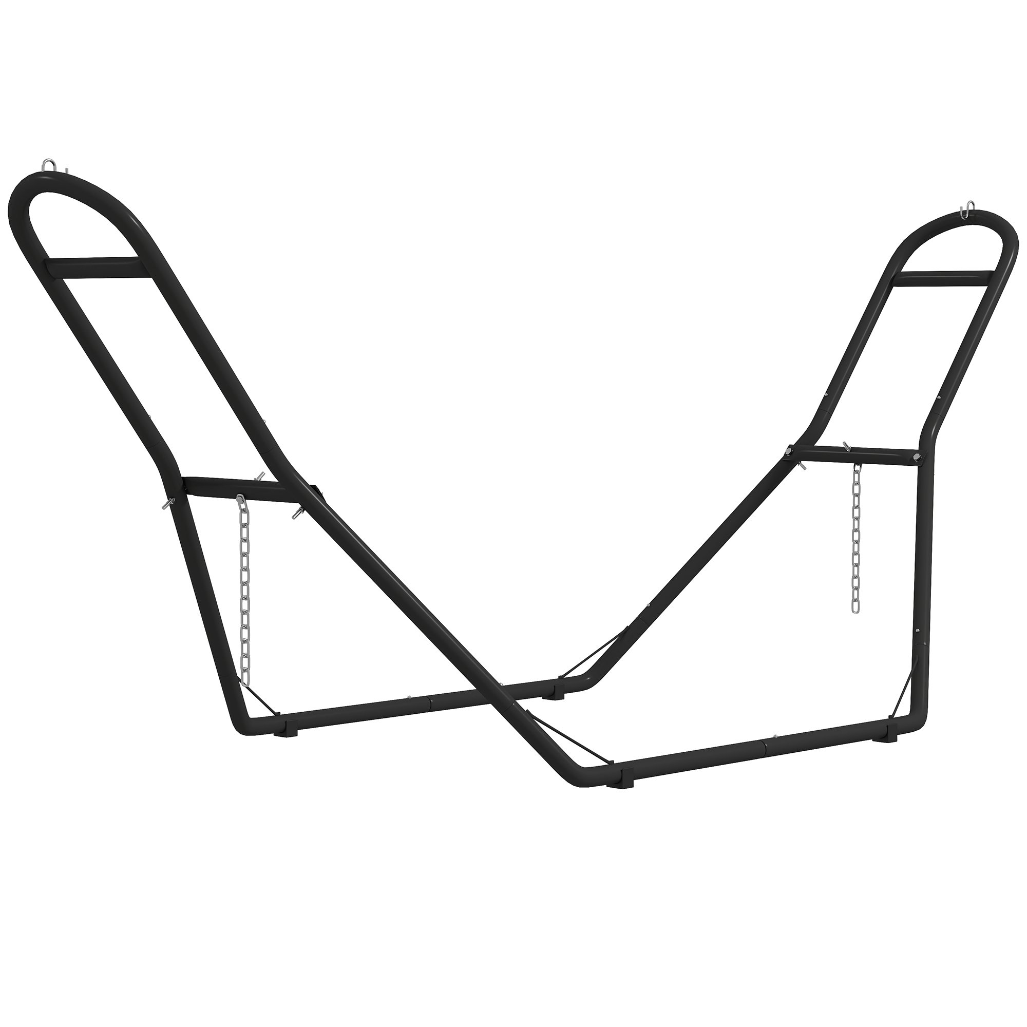 Outsunny Adjustable Hammock Stand with Non Slip Feet - Black