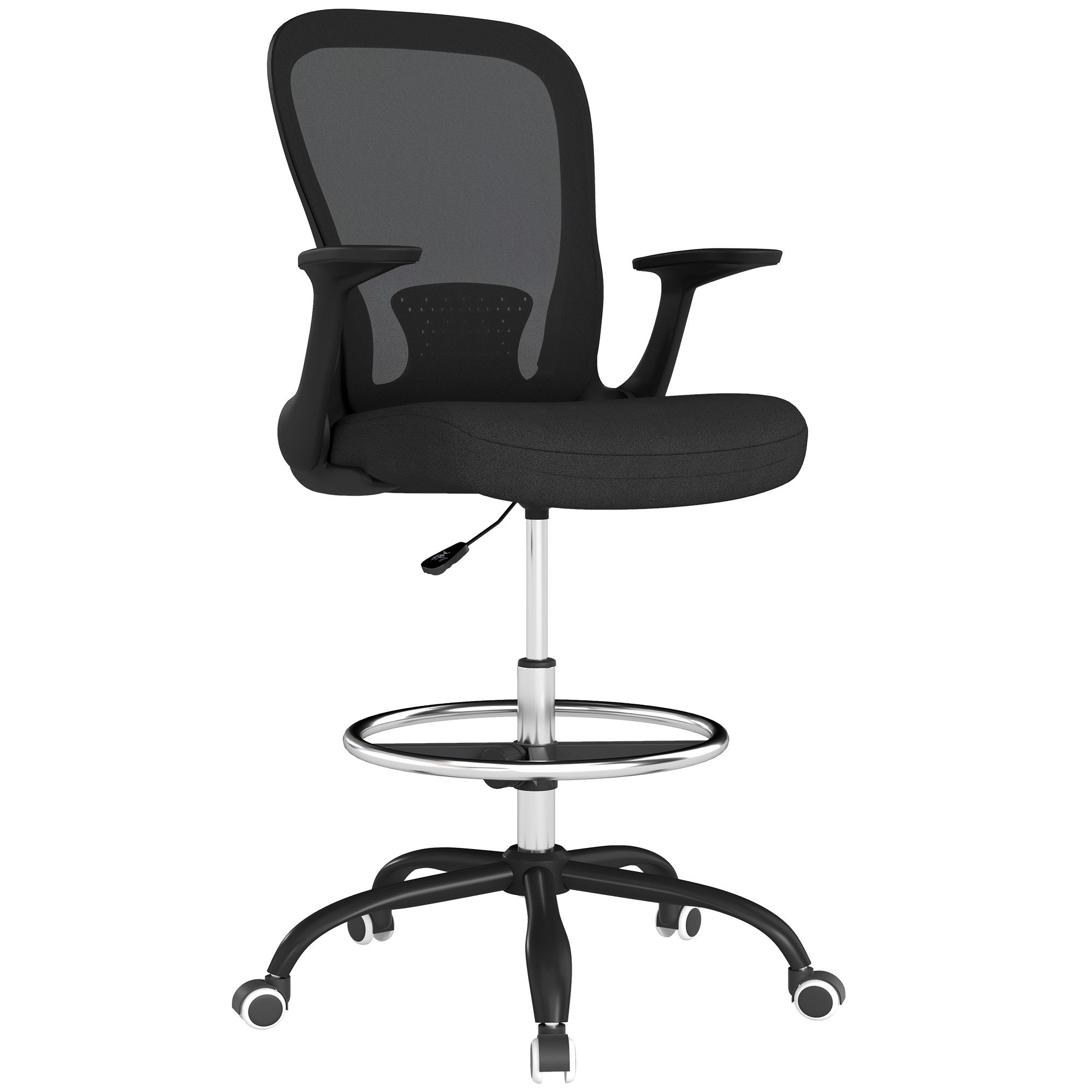 HOMCOM Mesh Drafting Chair for Standing Desk - Black