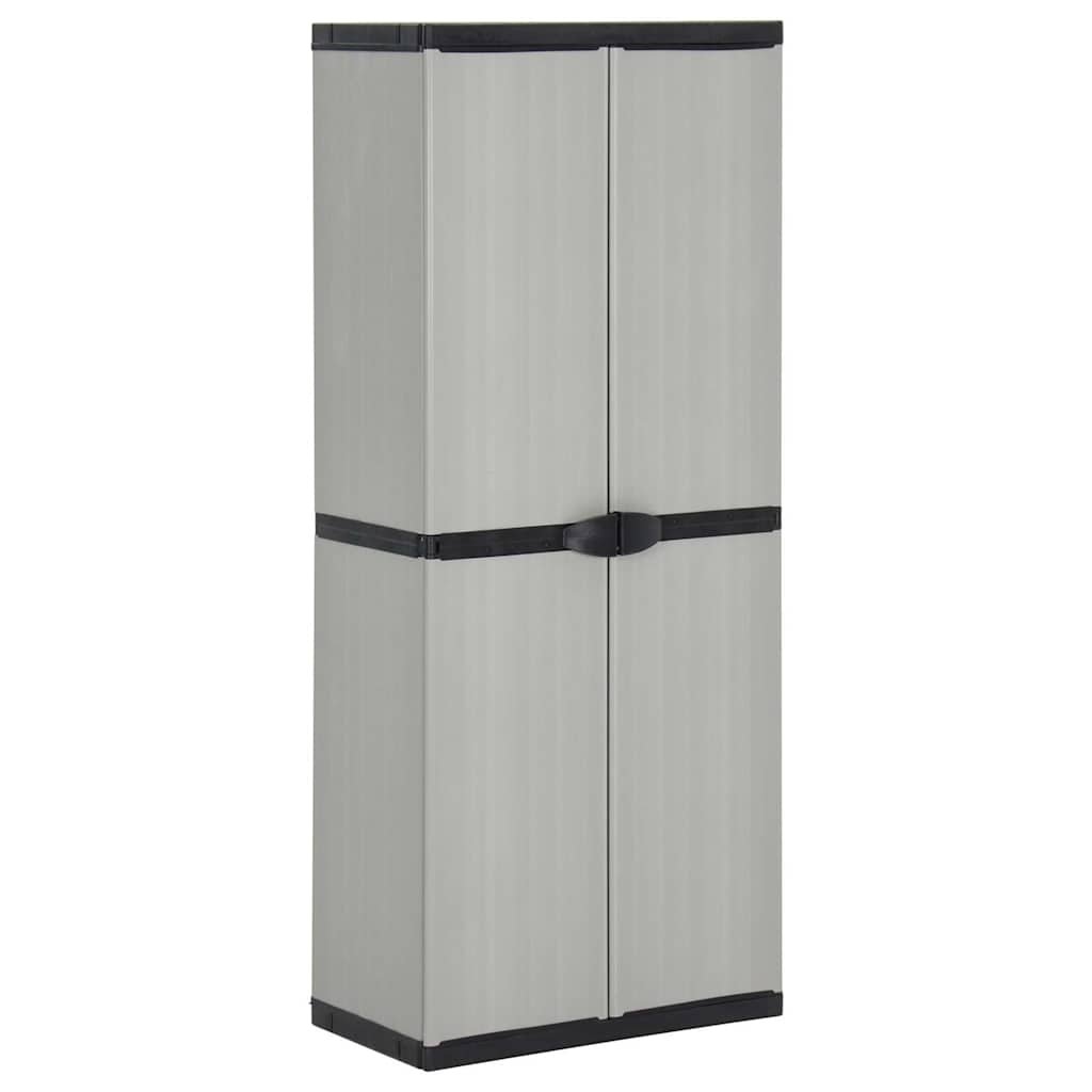 Walplus PP 2 Door 3 Shelves Garden Storage Cabinet - Black - 68 x 40 x 168 cm