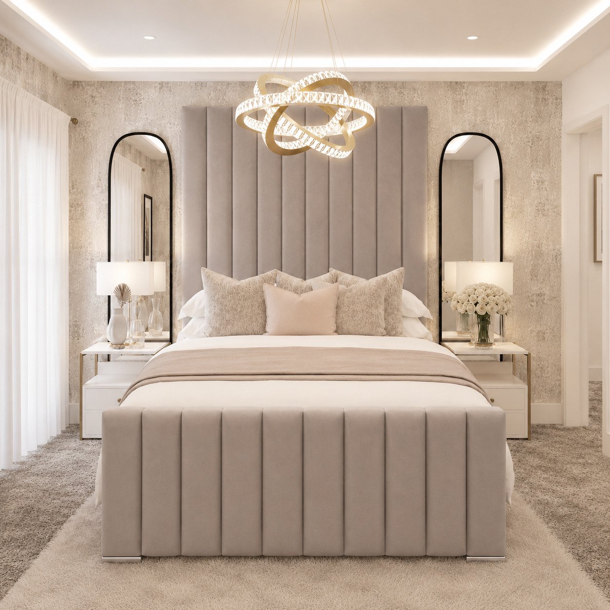 Bed Choices Kensington Kingsize Ottoman Bed Frame 70" Headboard - Silver