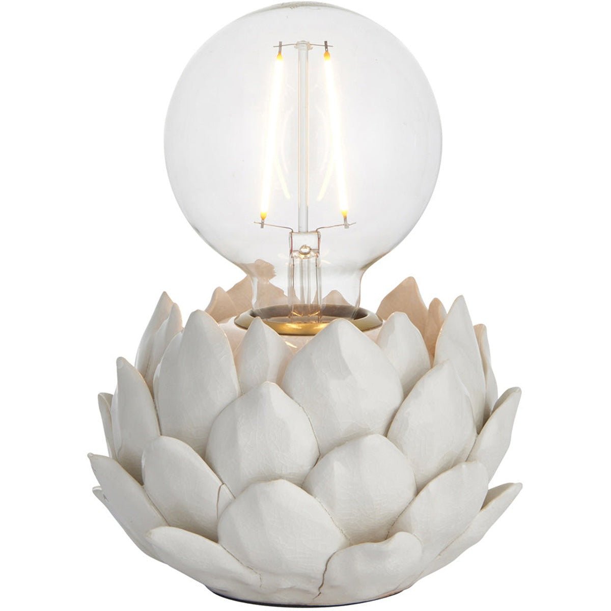 Loops Direct Ceramic and Steel Table Lamp - Oatmeal Crackle Glaze