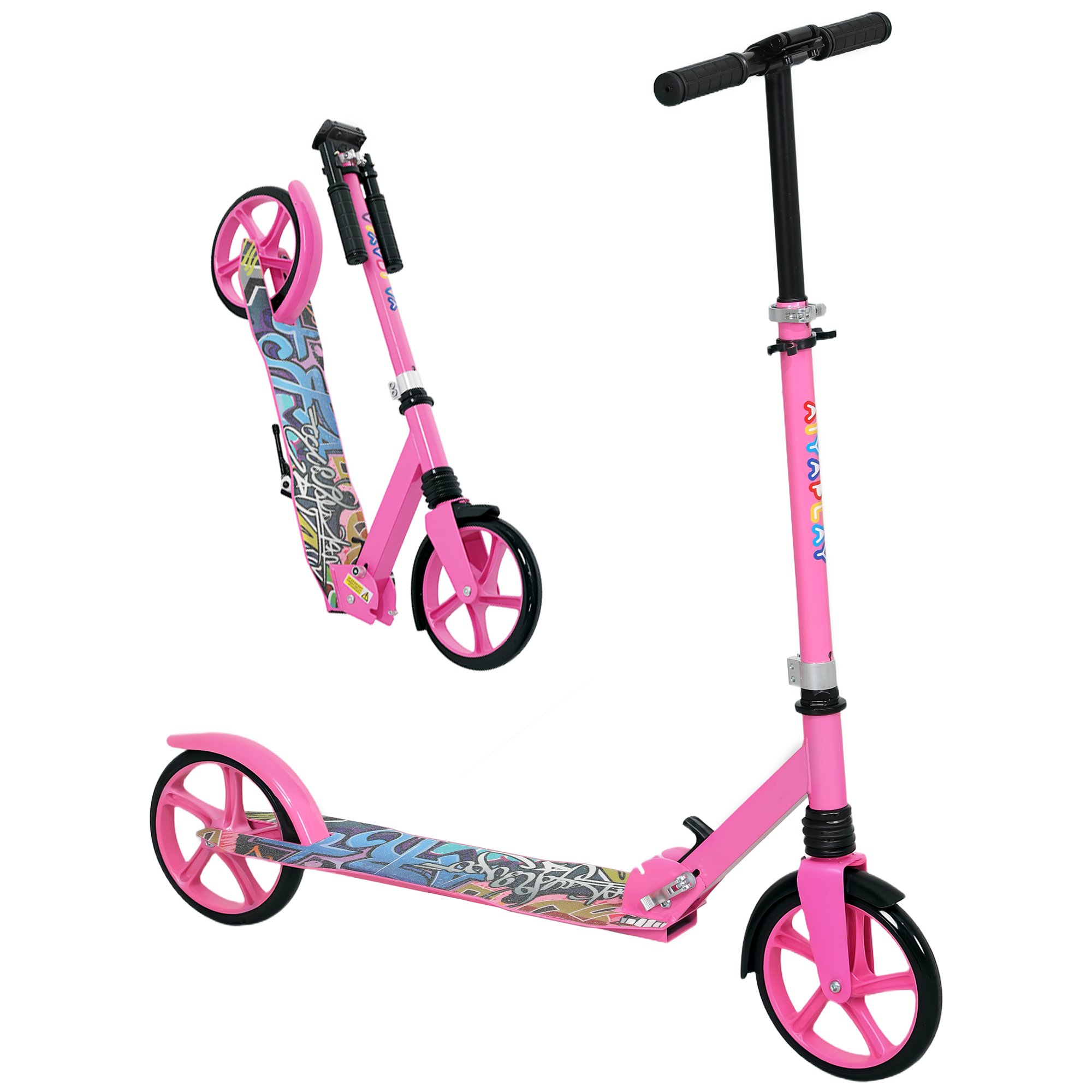 AIYAPLAY 6 to 12 Years Foldable and Adjustable Handlebar Kick Scooter – Pink