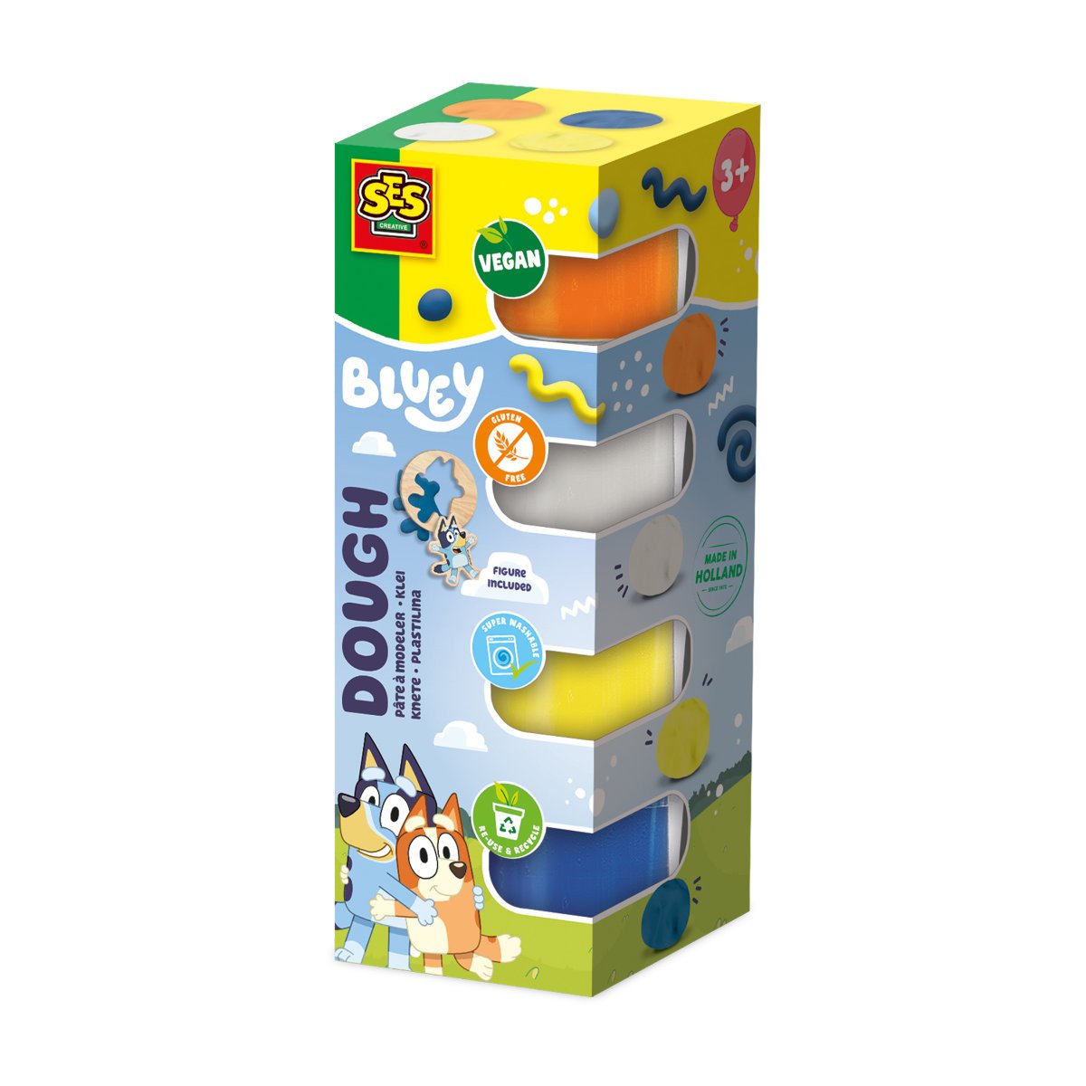 SES Creative Bluey Soft Dough Playset - 4 x 90g