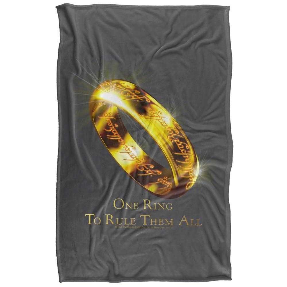 Lord Of The Rings One Ring To Rule Them All Gold Blanket - 147cm x 91cm