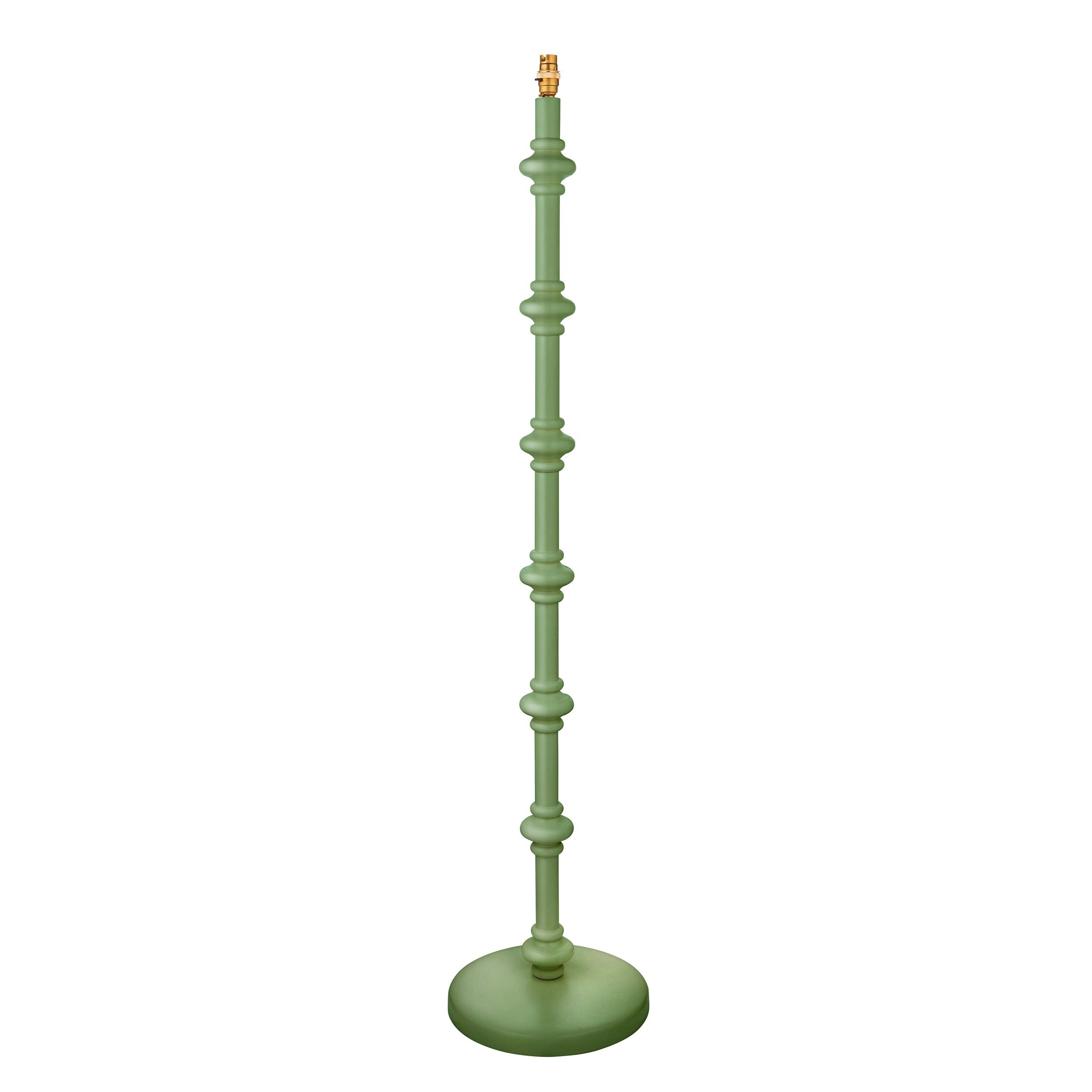 Loops Direct 30cm Wooden Turned Spindle Floor Lamp - Satin Cotswold Green