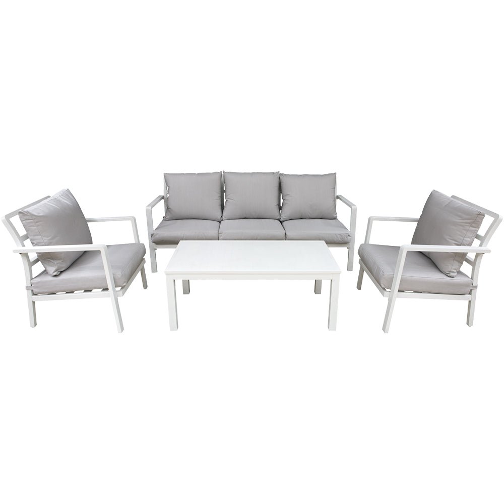Loops Direct 5 Seater Garden Sofa Set - White/Grey