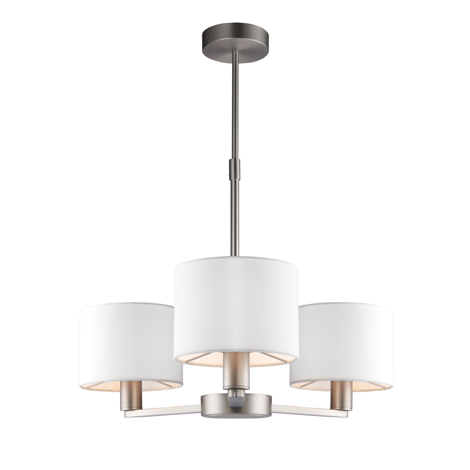 Loops Direct 51cm Diameter Steel Fabric Ceiling Pendant Light - Matt Nickel
