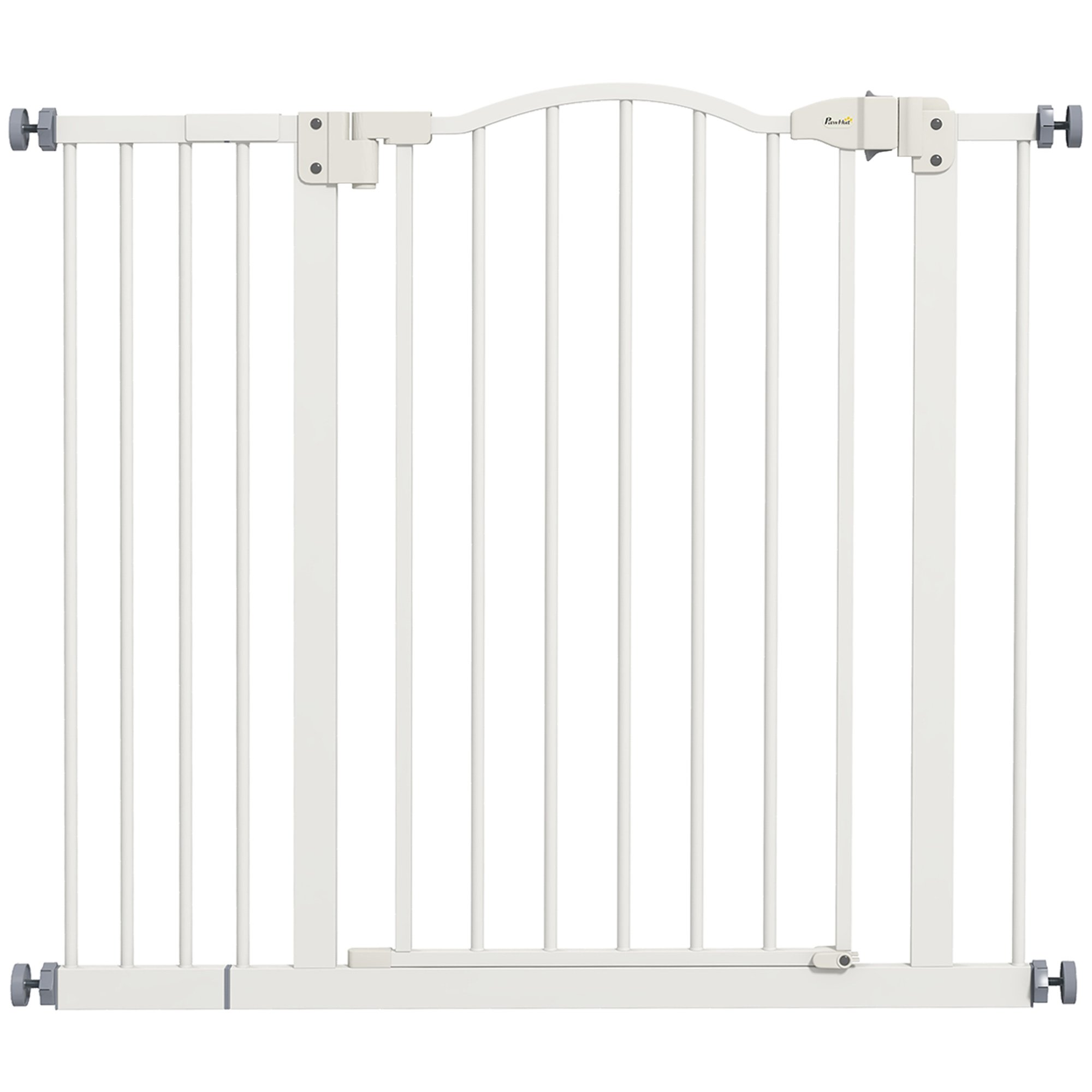 PawHut Pressure Fit Auto Close Dog Stair Gate - 74-94cm - White