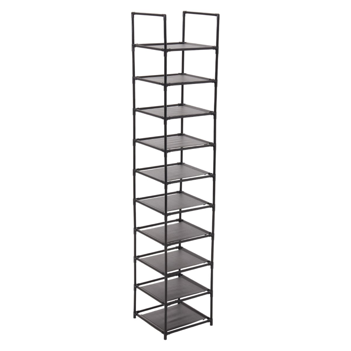 Living and Home 10 Shelf Shoe Storage Rack - Black