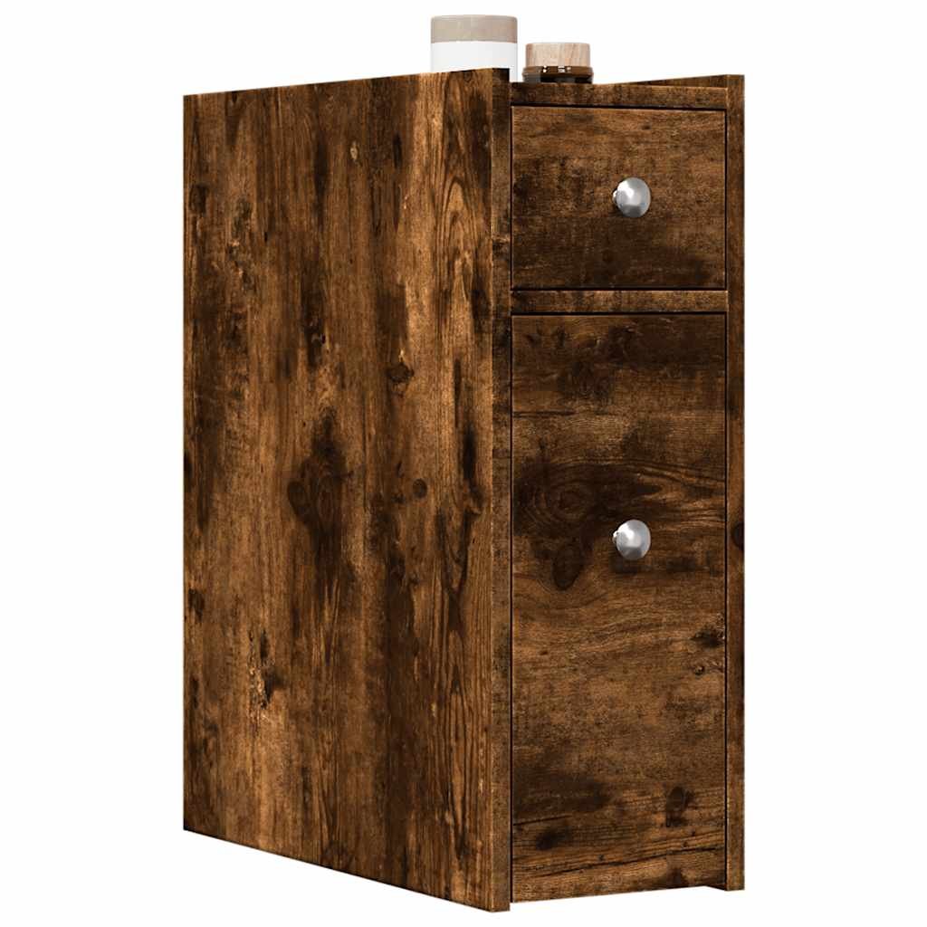 Walplus Engineered Wood Cupboard - Dark Oak - 21.5 x 50 x 60 cm
