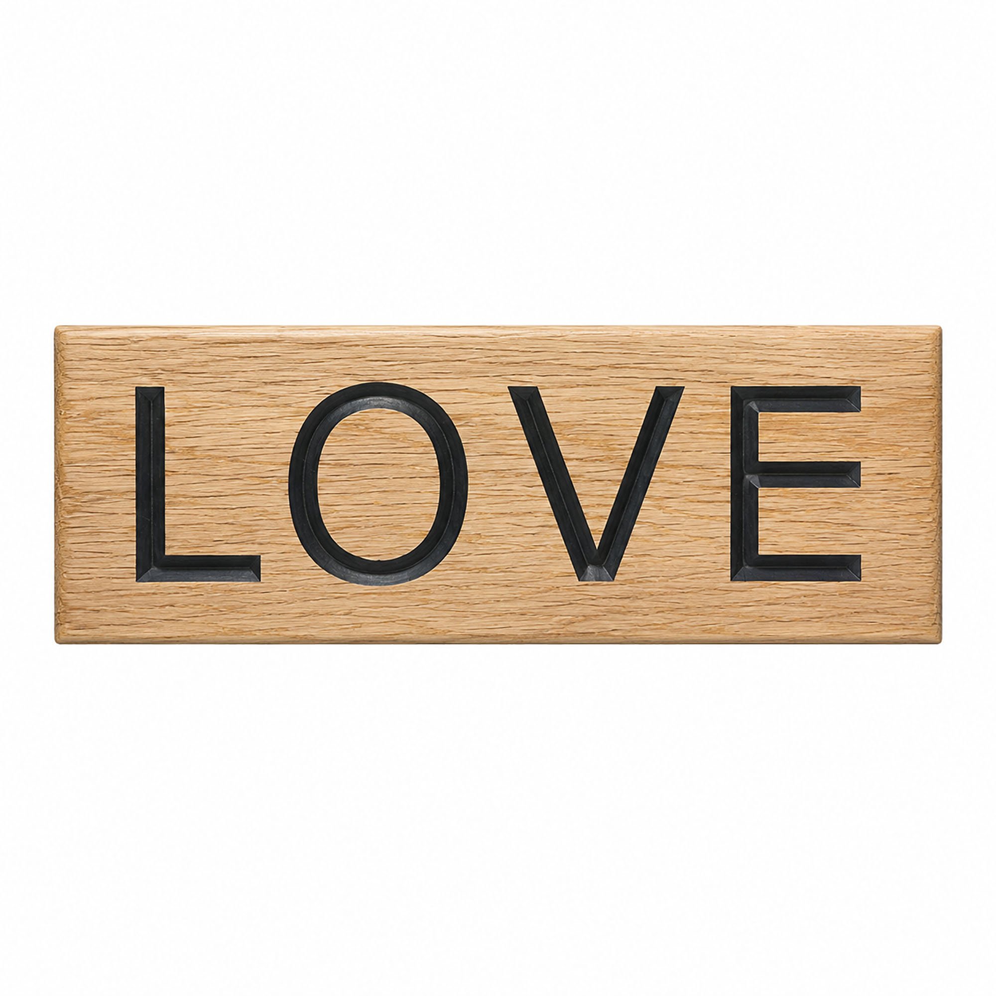 Peak Heritage Engraved Oak Sign - L30cm - Love