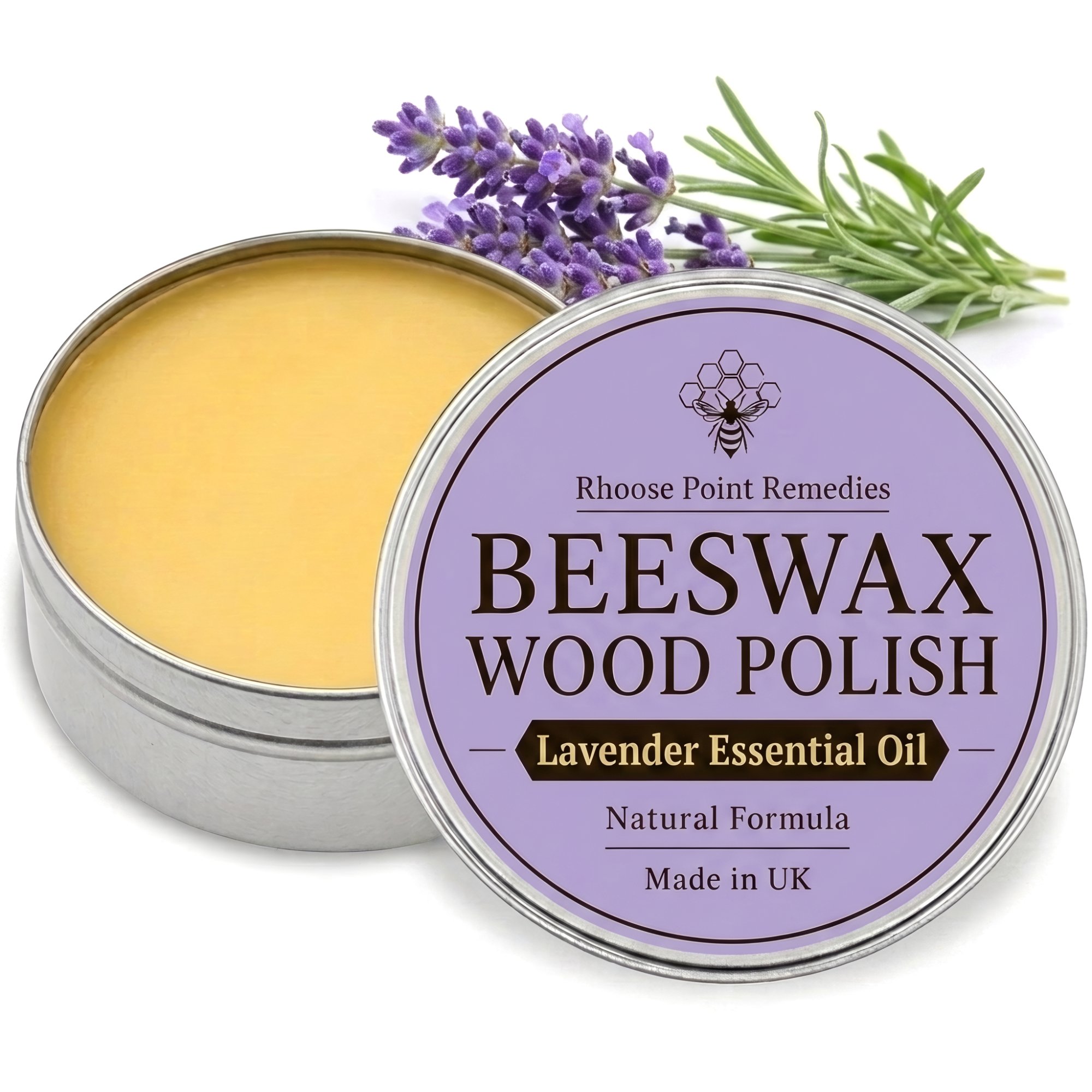 Rhoose Point Remedies Beeswax Polish for Wood & Furniture with Lavender - 100ml