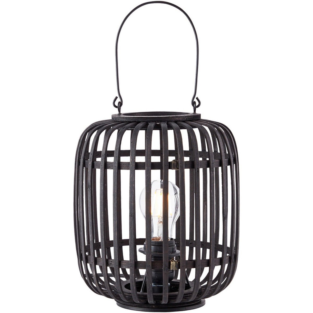 Loops Direct Steel and Bamboo Table Lamp - Dark Bamboo