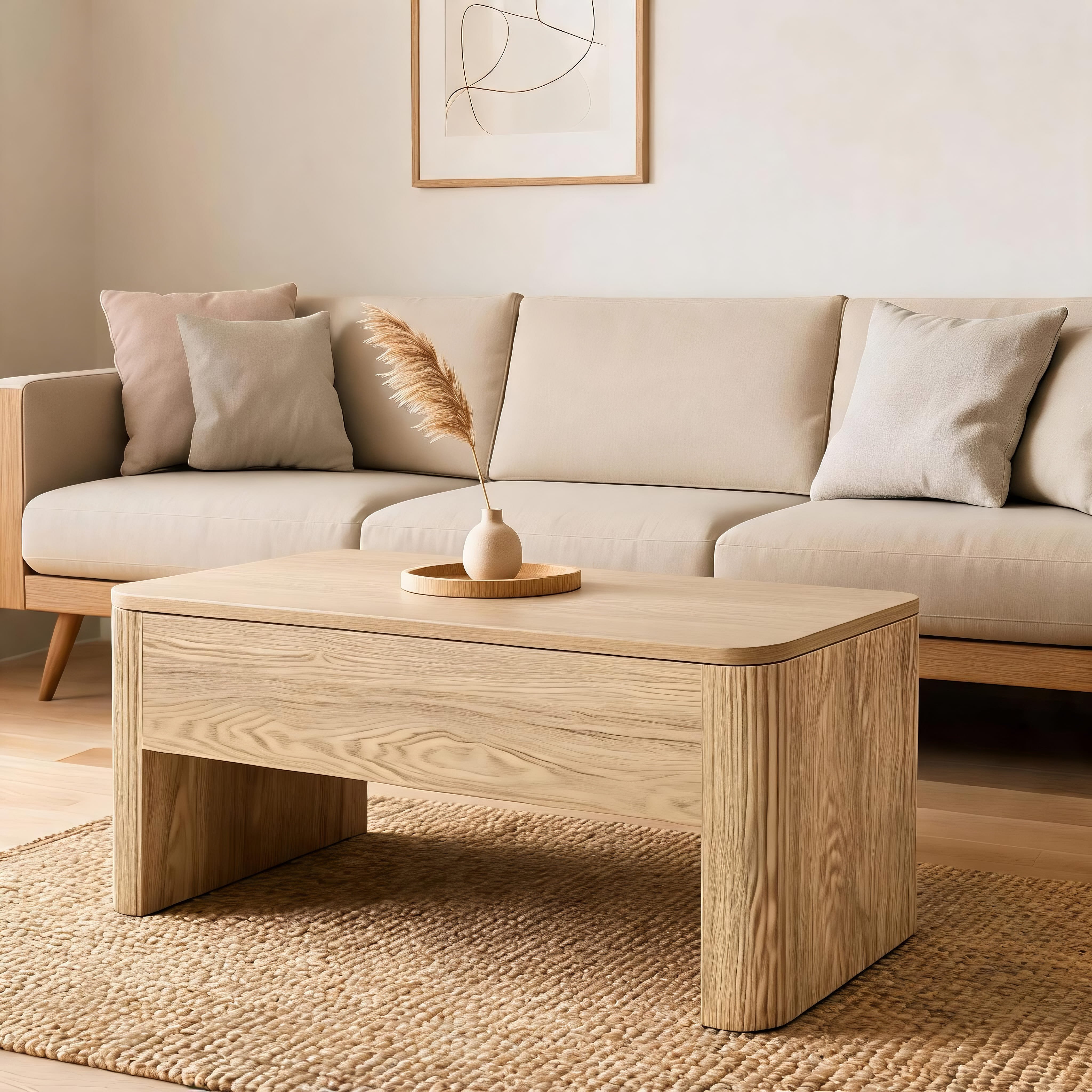 Home Source Winthorpe Lift Up Coffee Table - Oak