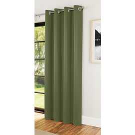 Enhanced Living Luna Plain Single Door Curtain - 168 x 214cm - Green