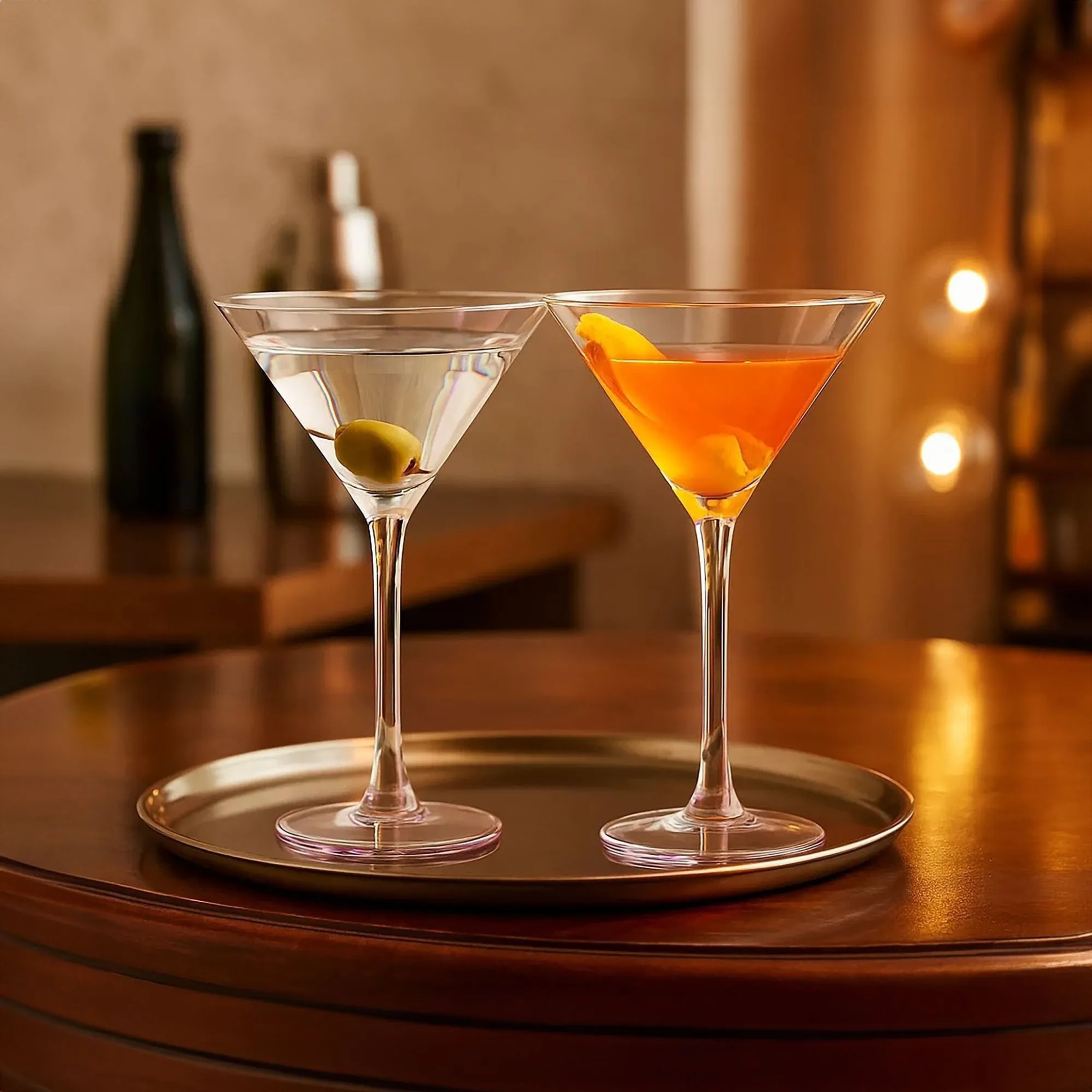 Orsina Frosted Deco Set of 2 Martini Glasses – Pink