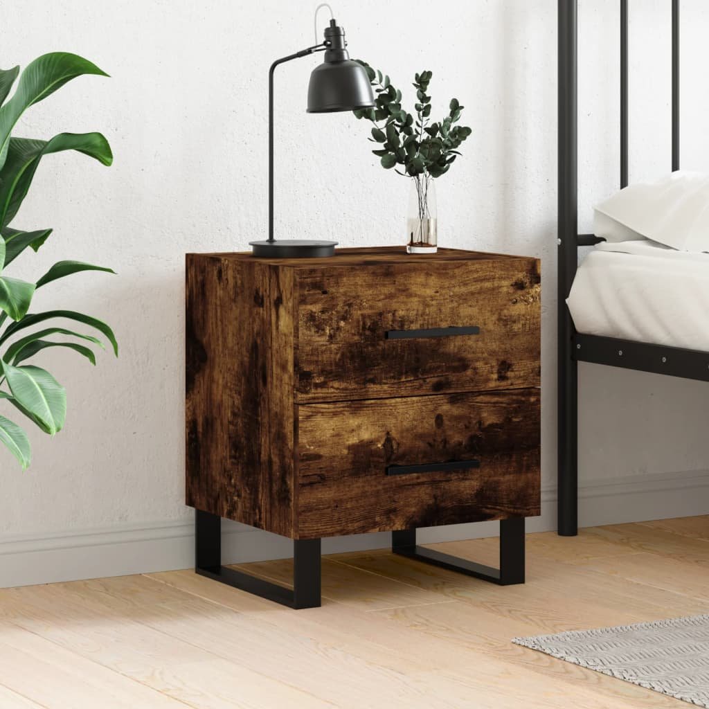 Walplus Bedside Cabinet - Dark Oak - 40 x 35 x 47.5 cm