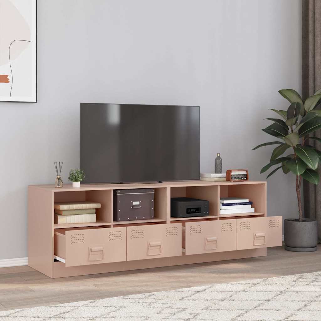 Walplus 2 Piece Steel 2 Drawers 2 Shelves TV Cabinet - Pink - 67 x 39 x 44 cm