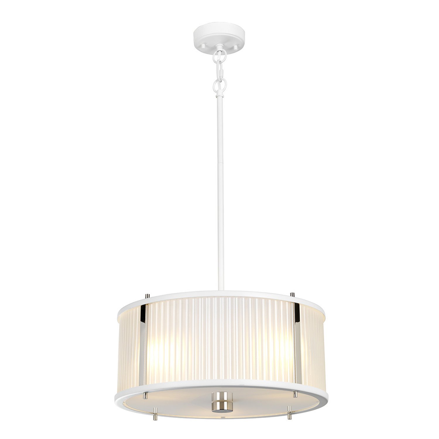 Elstead Corona 3 Arm Pendant Light - White Satin Painted