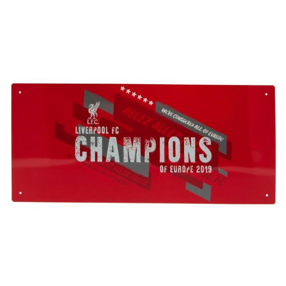 Liverpool FC Champions Of Europe Metal Street Sign - Red