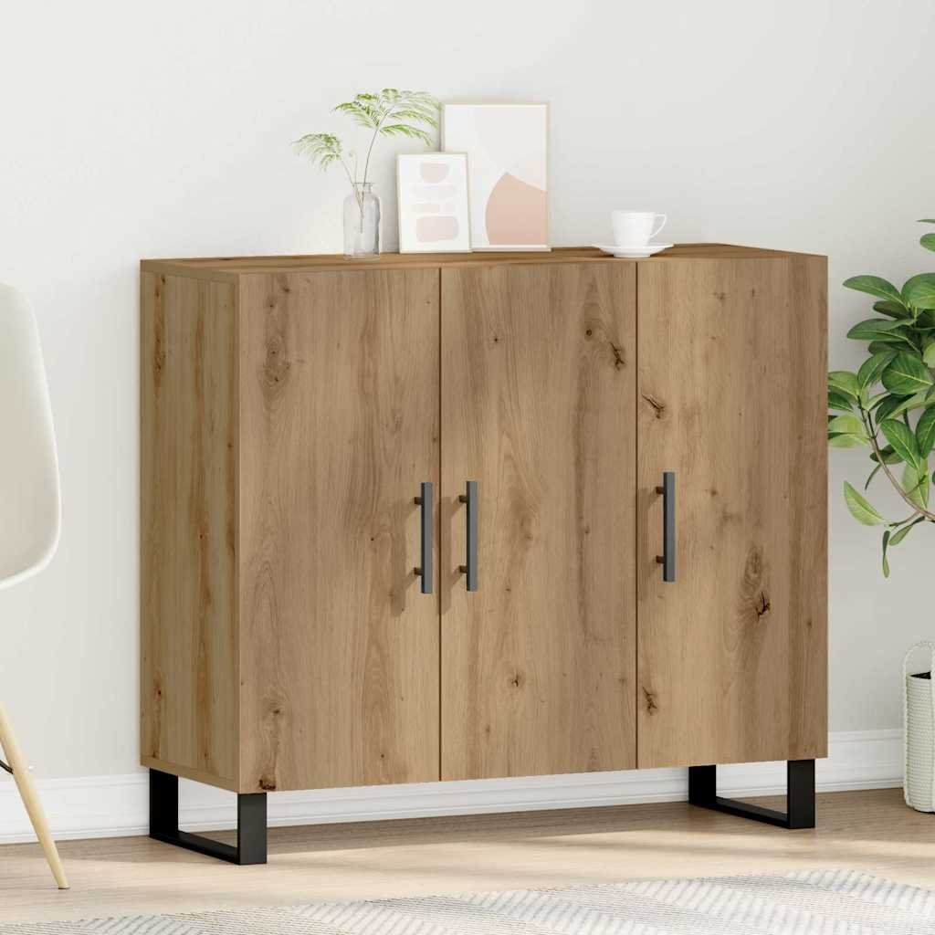 Walplus Engineered Wood Sideboard - Artisan Oak - 90 x 34 x 80 cm