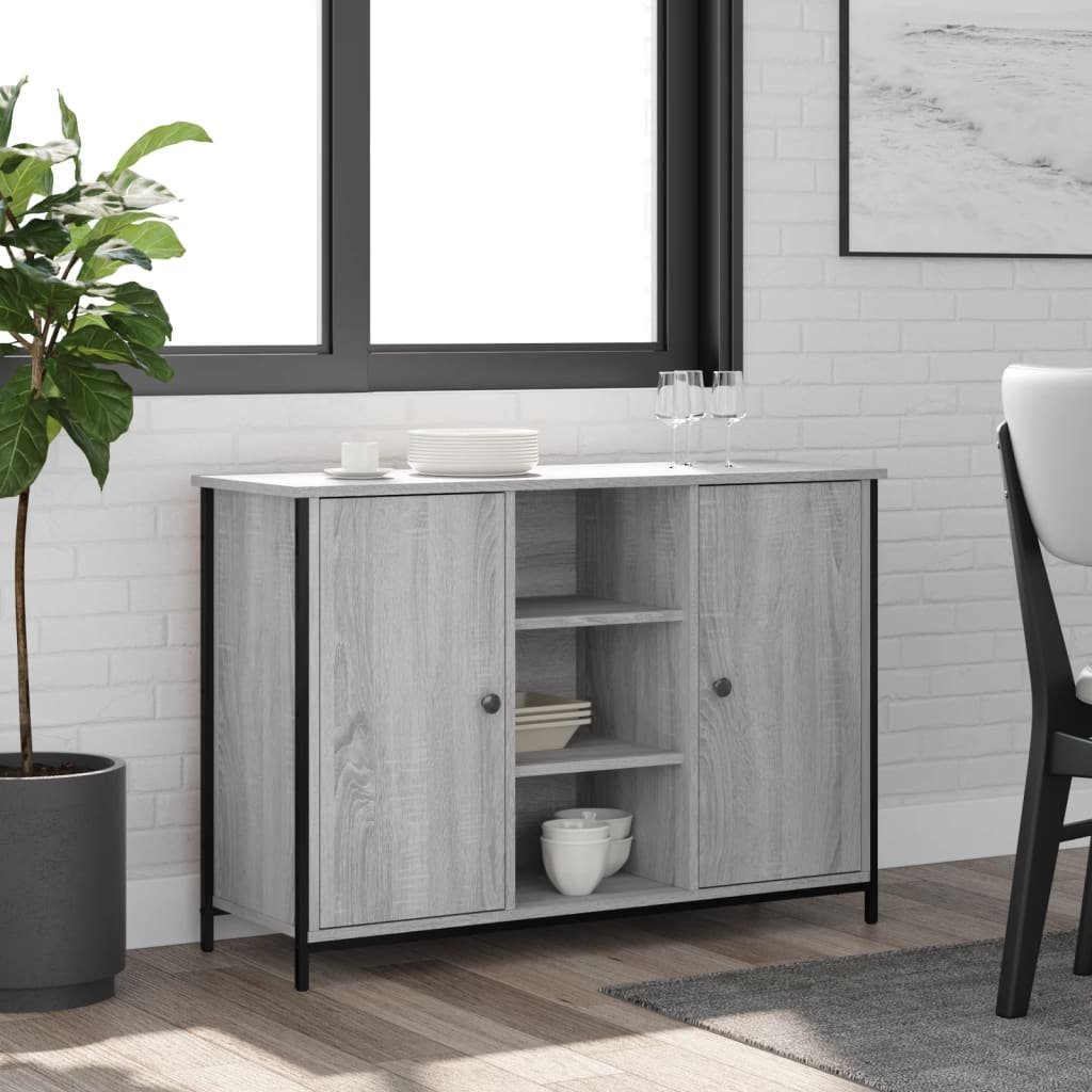 Walplus Engineered Wood Sideboard - Grey Sonoma - 100 x 35 x 70 cm