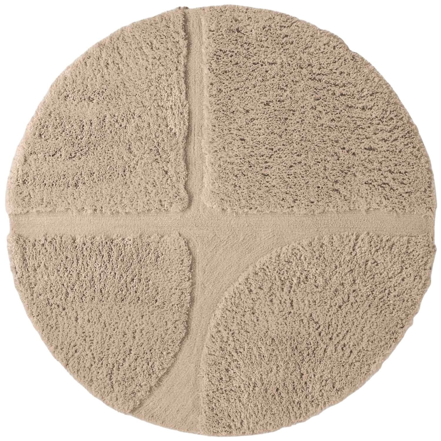 Ted Baker Beige Lambeth Jasper Geometric Round Rug High Pile - 150cm