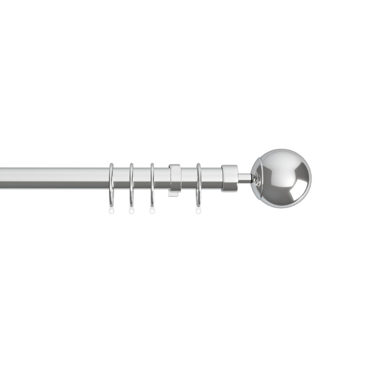 New Edge Blinds 22-25mm Chrome Ball Curtain Pole - 170cm - 300cm