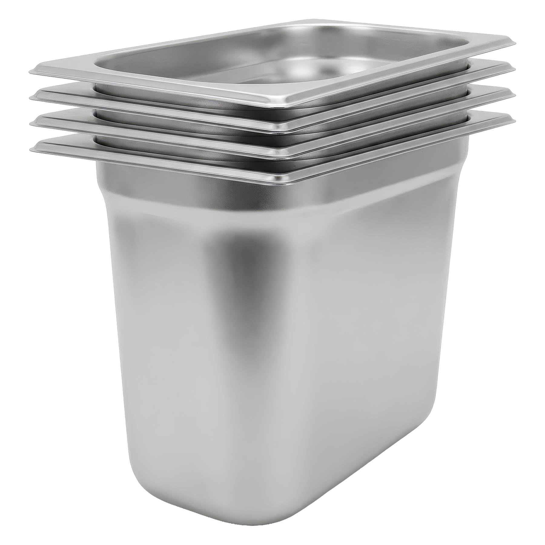Argon Tableware Steel Gastronorm Containers 1/4 - 5.25L - Set of 4
