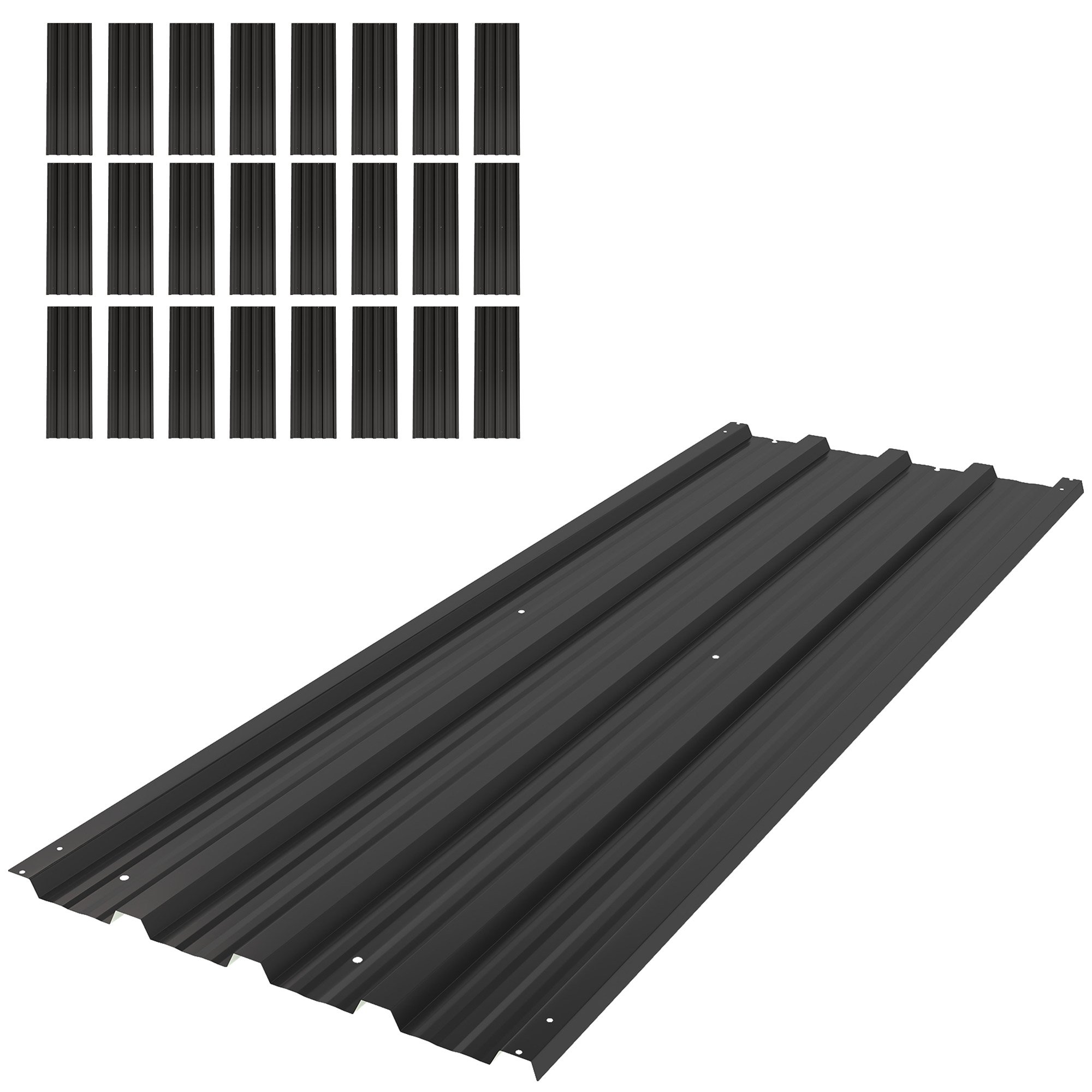 Outsunny Steel Greenhouse Roofing Sheets – Black