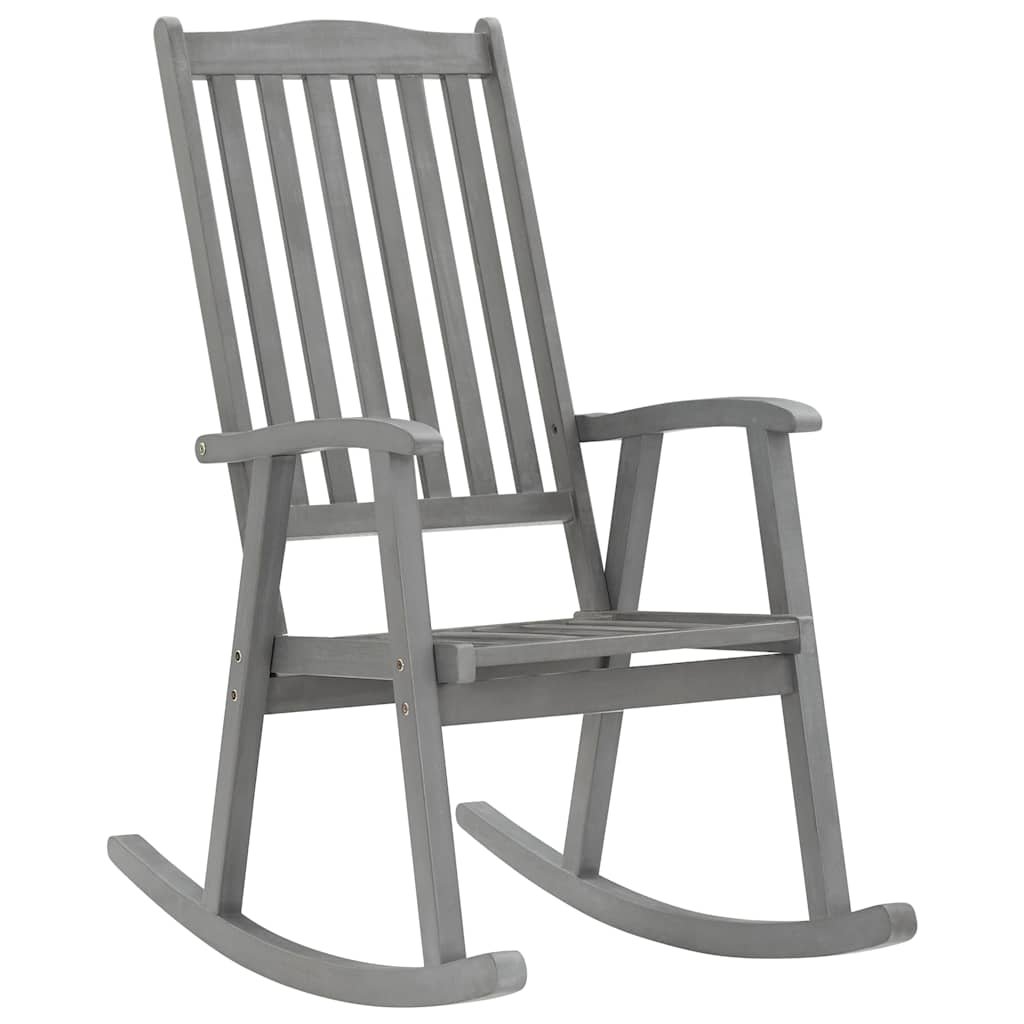 Walplus Solid Acacia Wood Rocking Chair - Grey - 57 x 100 x 117 cm