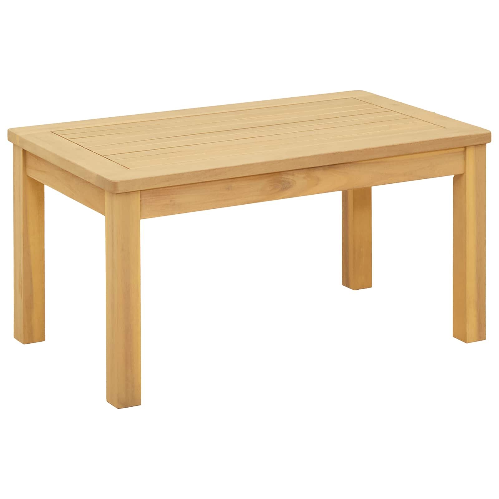 Walplus Rectangular Solid Wood Coffee Table - Light Wood - 70 x 40 x 36 cm